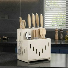 루메이드 올인원 프리미엄 물빠짐 칼보관 수저통, 1개, 퓨어화이트