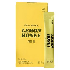 꿀마실 국산 100% 자연 꽃꿀 레몬꿀 상콤달콤 레몬허니 꿀스틱 비타민 충전, 12개, 10g