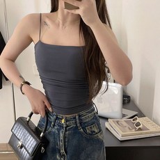 韓版平口細肩背心 帶胸墊 免穿內衣 小可愛