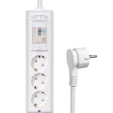 몬스터탭 국산 4000W 고용량 고전력 에어컨 건조기 세탁기 멀티탭 슬림 납작 플러그, 1개, 배선차단 3구 화이트, 1.5m