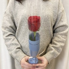 오후의 꽃 생화 꽃 한송이 카네이션 장미 칠순 돌 답례품 선물, 1개, 장미 진한색