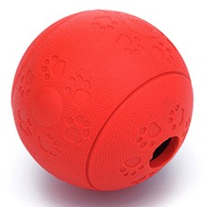 Paw Town 寵物狗零食 飼料 無噪音 嗅聞球 糖果球 玩具, 1個, 紅色