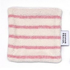 샤이닝 그라운드 패브릭 티코스터 2P 컵받침 테리 스트라이프, 2개, 핑크