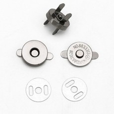 [어반굿즈] 패션 부자재 다양한 잡화 리폼 수리 14mm 핀 메탈 자석 단추 20P 한세트, 블랙, 20개