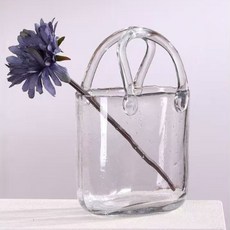 BCQ 유리 토트백 화병인테리어 소품 실내 장식, 투명