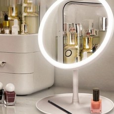 바이샌드 충전식 탁상용 LED 화장거울, 퓨어화이트