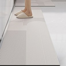 가남 규조토 주방매트+발매트 2개세트 3.5mm 논슬립 소프트, 회색A