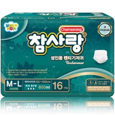 참사랑 남녀공용 팬티형 프리미엄 성인 팬티기저귀 중-대형, 중형, 16매입, 4개