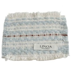 리노아 홈카페 린넨 패브릭 사각 컵받침 소음방지 코스터 2P, 1개, 라이트 블루