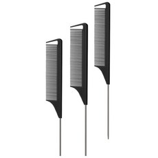 머리 세팅 전용 세라믹 꼬리빗, 3개, 블랙 3개, 블랙