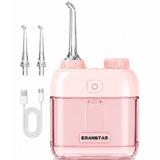 ERANSTAR 미니 무선 물치실 구강세정기 IPX7급 방수 휴대용/여행용/캠핑용/출장용, 핑크