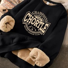 ORZQU 남녀공용 겨울 루즈핏 빅사이즈 맨투맨 따뜻한 두꺼운 기모맨투맨