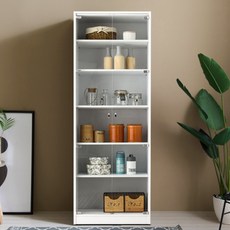 일송가구 1800 코코 강화유리 장식장 진열장, 600 장식장_화이트