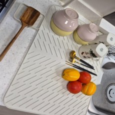 코지톡 물빠짐 실리콘 드라잉매트 특대형 식기건조매트, 화이트, 1세트, 1단