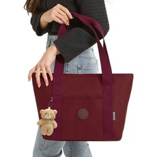 애드에딧 가벼운 숄더 쇼퍼백 생활방수 아리쉬 기저귀가방 + 구성품, 브릭레드(가방), 랜덤발송(구성품)