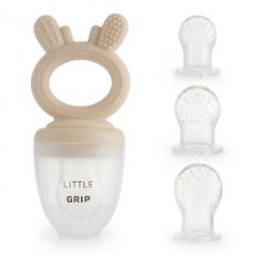 리틀그립 아기 사슴 실리콘 과즙망 S+M+L 세트, 1세트, 크림