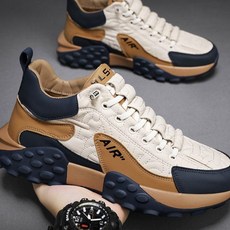 남성 신발 2024 가을 겨울 가죽 캐주얼 운동화 패션 통기 키높이 신발