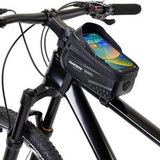 화이트리버 카본 방수 자전거 핸드폰 거치대 가방, 블랙, 1개