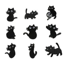 디심플 고양이 옷 패치 와펜, 1개, 블랙 9종