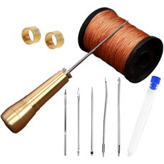 에코룸 가죽 공예 키트 실 바늘 DIY 텐트 신발 수리 도구, 1개, 갈색