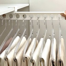 라슈에뜨 무타공 인출식 옷장 빌트인 슬라이딩 레일 행거 옷걸이 옷장정리 드레스룸 바지걸이, 코튼화이트, 1개