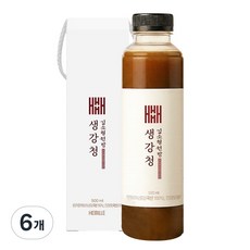 김소형원방 생강청 생강즙 국산 100% 물 한방울 넣지 않은 생강 약 1kg 착즙 원액 비정제원당, 1개입, 6개, 500ml
