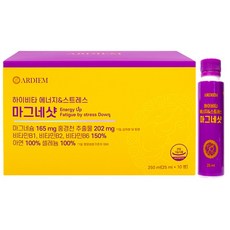 아르디엠 하이비타 에너지&스트레스 마그네샷 액상 글루콘산 마그네슘 10p, 1박스, 250ml