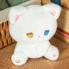 우울 고양이 인형 고양이 아이디어 봉제 완구 동물 봉제 인형 동물 피규어 동행 인형 생일 선물, 1개, 노란색과 파란색 눈동자, 16cm 1개, 노란색과 파란색 눈동자, 16cm