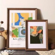 디모어 고급형 우드 원목 인테리어 액자 프레임, 호두색