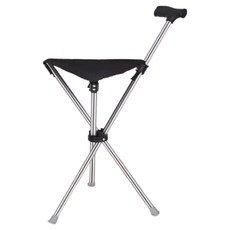 5월star 앉는 어르신 의자 지팡이, 1개, 블랙/실버