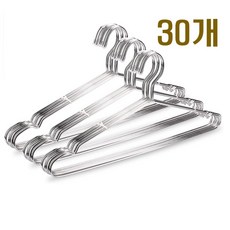 두꺼운 스텐레스옷걸이 4mm x 42cm 스텐 튼튼한 티셔츠 금속 스틸 세탁소 논슬립 옷가게 옷걸이 4mm, 스텐레스옷걸이  4mm, 30개