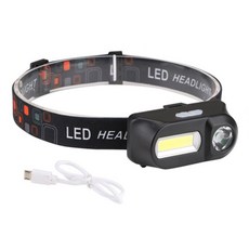 등산용 헤드랜턴 18650 리튬전지 전용 충전식 led 라이트, 1개, COB헤드랜턴