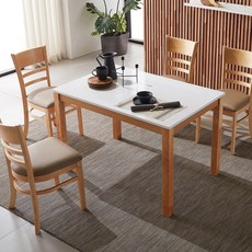 동서가구 베이직HI 4인 하이그로시 광택 식탁 테이블/의자 미포함 DF629554, 내추럴