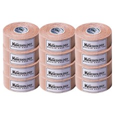 [국내산] 3NS 스포츠테이프 12롤 세트 (2.5cm X 5m), 베이지, 12개