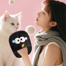 쿠쿠몰 고양이 털제거 장갑 강아지 털제거 장갑 고양이털 정전기 청결 청소장갑, 블랙, 6개
