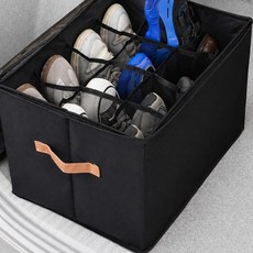 유니팡 공간활용 자동차 트렁크 신발 수납함 차량용 신발보관함, 블랙 블랙