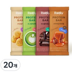 랠리 프로틴바 (초코 카라멜 그린티 인절미), 58g, 20개