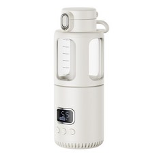 無線加熱保溫杯 350ml 大容量 8分鐘速熱45°C DC快充, 玻璃保溫杯18000mAh【白色】, 1個