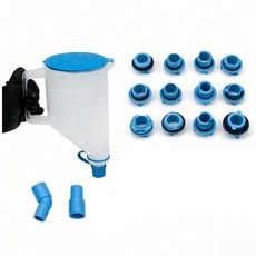 Kuntech 자동차 엔진오일 주입 깔때기 15종 세트 급유용 오일깔데기 자동차 오토바이 다용도 오일깔대기, 1개, KT6136-파란색