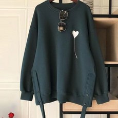 오스틱니 150kg까지 빅사이즈 여성 얇은 기모 날씬해보이는 이어붙이다 디자인 긴팔티겨울 편한 프린트 무지 폼폼 입체 프리미엄 원단 박스 맨투맨