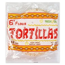 선인 밀또띠아 6인치 360g 인도산 또띠아 멕시코 요리 퀘사디아 피자도우, 10개