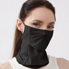 MORIIV 쿨페이스커버 골프마스크 입뚫린 음료섭취 테니스 스포츠 여름용, 1개, 블랙2P