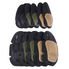 밀리터리 컴뱃 전술보호대 무릎 팔꿈치 전투복 보호장비, 1세트, 카키