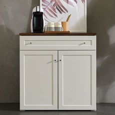 장인가구 셰리 800 서랍 주방수납장, 아이보리(상판-멀바우), 2단