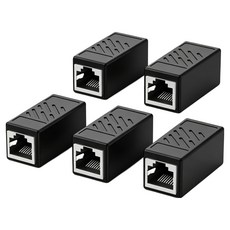CAT6 FTP RJ45 랜 연장 젠더 키스톤 잭 커플러 1Gbps 기가비트 인터넷 케이블 연결 어댑터, 5개, 블랙 5개, 블랙
