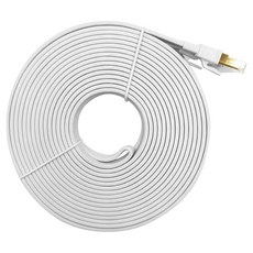 Oricean CAT8 평면 케이블 40Gbps 고속 전송 게이밍급 순동선심, 20m, 1개, 화이트 20m, 1개, 화이트