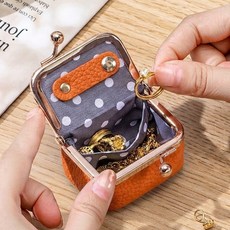 천연가죽 소가죽 미니 주얼리 파우치 악세서리 동전 지갑 작고 휴대용