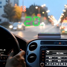 자동차 헤드업 디스플레이 거치대 차량용 HUD 고화질 실시간 속도계 티맵 연동 간편 설치 안전 운전 보조 장치 겸용 계기판 벌금예방 모든 차종에 알맞다, 1개, 검정색