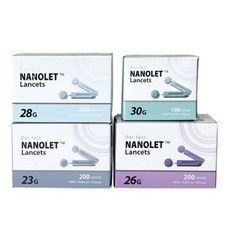 나노렛 란셋 30G 28G 26G 23G 100개/200개입 사혈침 채혈침, 26G 200개입