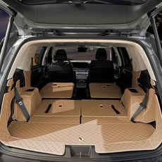 디올뉴 싼타페MX5 트렁크매트 사이드 풀커버세트+트렁크도어 포함, LED없음, 피칸브라운, 7인승